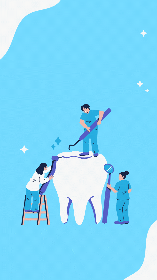 Blue Dental Clinic Illustrative Facebook Story